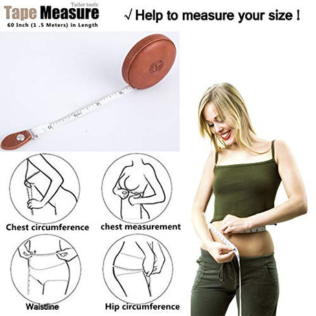 Sewing Tape Measure, Medical Body Cloth Tailor Craft Dieting Measuring Tape, 60 Inch/1.5M Dual Sided Retractable Ruler with Push Button Round(1 Pack, Z