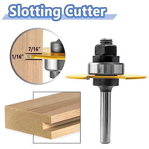 Mesee Biscuit Router Bit 1/4 Inch Shank Biscuit Joint Slot Cutter Woodworking Slotting Router Bit Wood Jointing Milling Tool - 1/16 Inch Cutting Mesee