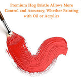 Fuumuui Professional Oil Paint Brush Set & Inspiration Art Dice, 11pcs Superior Hog Bristle Paint Brushes with Wooden Art Dice for Creative Block Fuumuui