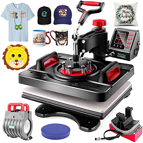 WHUBEFY Upgraded Heat Press Machine for Shirts 15 x 12 Inch T Shirt Press Machine 360-Degree Swing Digital Shirt Printing Heat Transfer Sublimation - WoodArtSupply