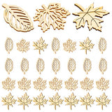Amosfun 20PCS Wooden Maple Leaves Cutout Wood Slices Hollow Out Wood Pieces Crafts for DIY Crafting Ornament Decoration (Burlywood) Amosfun