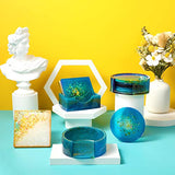 12 Pcs Resin Molds Set Epoxy Coaster Storage Box in Rectangle Round Silicone Casting Mold for Halloween DIY Art Craft Cup Mat Patelai