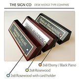 Personalized Office Name Plate for Desk - Engraved Business Desk Name Plate in Rosewood - Includes Engraving THE SIGN CO.