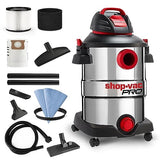 Shop-Vac 12 Gallon 6.0 Peak HP Wet/Dry Vacuum, Stainless Steel Tank, 3 in 1 Function Portable Shop Vacuum with Attachments, Drain Port, Ideal for Shop-Vac