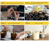 Beesworks Wooden Candle Wicks | 100 pcs Wooden Candle Wicks 5.1 x 0.5 inch | 100% Natural Smokeless Crackling Wooden Candle Wicks with Iron Standers BEESWORKS