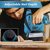 Electric Nail Gun Battery Nail Gun with 20V 2.0Ah Li-ion Battery, 2 in 1 Cordless Nail Gun with Staple Remover, 5/8 to 1-1/4 Inch Brad Nailers for jovant