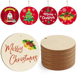 Wooden Christmas Tree Ornaments to Paint Christmas Thanksgiving Decoration Cutouts Unfinished 24PCS 3.5 x 3.5 inches, DIY Blank Unfinished Christmas Sophena