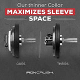 Iron Crush Olympic Barbell Clips - Adjustable & Slim Gym Clamps for Maximum Weight Capacity - Quick Release Barbell Collar Bar Locks for Weight Iron Crush