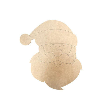 Santa Head, Unfinished Wooden Craft, Paint by Line Build-A-Cross