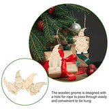 Sewroro 40pcs Blank Wood Gnome Unfinished Wooden Gnome Hanging Ornaments Unfinished Wood Dwarf Elf Christmas Tree Ornament Sewroro