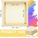 Fireboomoon 6 Pack Square Wood Panels,Unfinished Blank Wooden Canvas Cradled Painting Panel Boards for Craft,Drawing,Painting,Pouring,Wood Burning(8" FIREBOOMOON