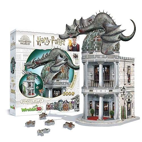 Wrebbit3D Harry Potter 3D Puzzle Model of Gringotts Bank | Diagon Alley Collection | A Mystical Journey of 300 Pieces for Witches, Wizards, and - WoodArtSupply