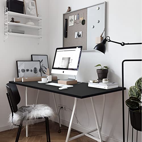 Kaboon Black Table Top 23.62" D x 59.1" W, Solid One-Piece Desktop, Universal Wood Countertop, Reversible Laminate Top, Double Desks, L-Desk DIY, for Kaboon