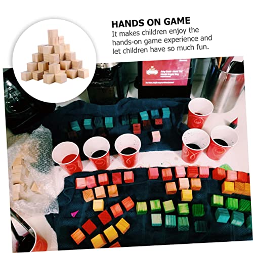 Operitacx 50pcs Wooden Cube Unfinished Wooden Blocks Natural Wood Cube Photo Blocks DIY Stacking Toy Blank Puzzle Wood Squares Mini Toy Wood Cubes Operitacx