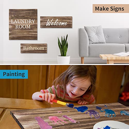 Multifunction Unfinished Wood, Wood for Crafts, Signs, Wall Decorations, Wall Arts, Storage Shelves, 16.5" x 5.9" x 0.59", Set of 3, Carbonized