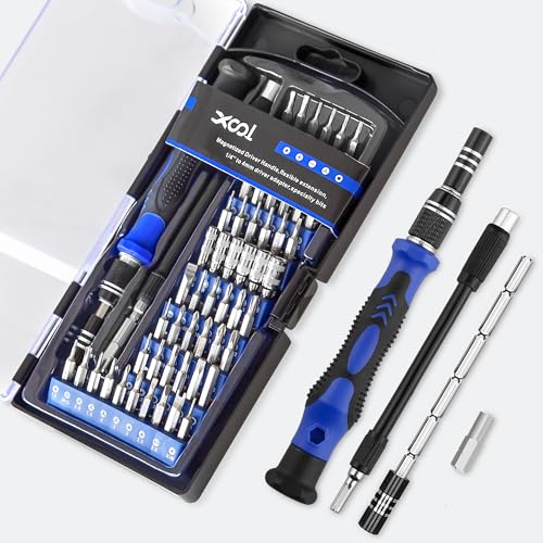 XOOL 62 in 1 Precision Screwdriver Kit, Electronics Repair Tool Kit, Magnetic Driver Kit with Flexible Shaft, Extension Rod for Mobile Phone, XOOL