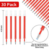 Shuttle Art Retractable Gel Pen Refills, 30 Pack Red Rollerball Gel Ink Pens Refills, Bulk Set, 0.7mm Fine Point for Writing Journaling Taking Notes Shuttle Art