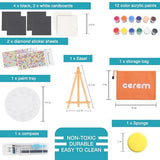 Mandala Dotting Tools Kit with Acrylic Paints and Reusable Stencils - Dot Art Set for Rock Painting, DIY Craft Project, Home Decor Drawing Activity CEREM