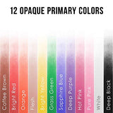 U.S. Art Supply 12 Color Set of Primary Opaque Colors Acrylic Airbrush, Leather & Shoe Paint Set with Reducer & Cleaner 1 oz. Bottles US Art Supply