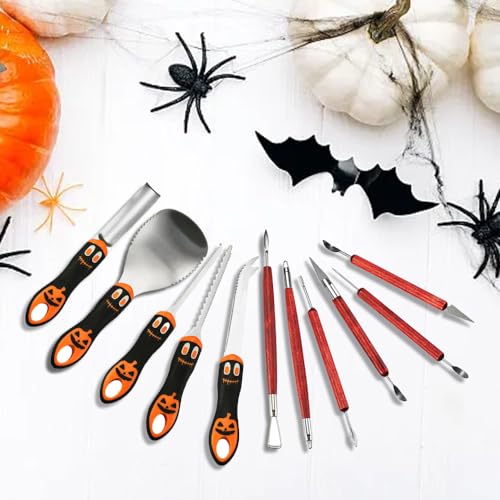 WeKit Pumpkin Carving Kit for Adults & Kids with Professional Detail Sculpting Tools11 PCS - WoodArtSupply