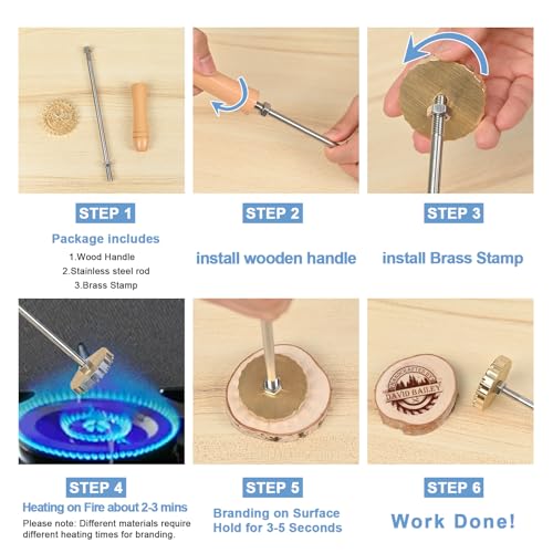 Personalised KAINSY Custom Branding Iron for Wood and Leather - Durable Metal Stamp for Crafting and Gifts KAINSY