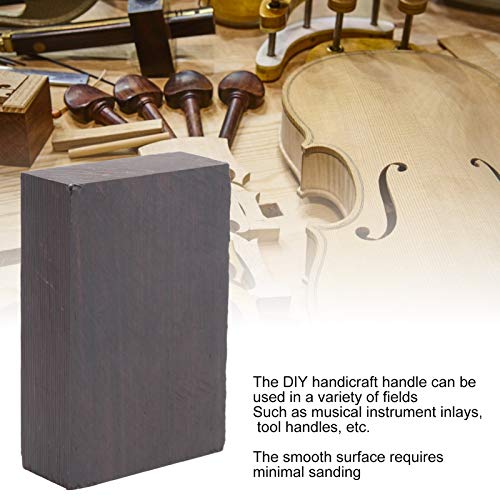 Black Ebony Lumber Blank, DIY Handicraft Wood Handle Musical Instruments Accessories, DIY Handicraft for Turning, Inlays, Tools (70 * 50 * 20mm)