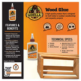 Gorilla Wood Glue, 4 Ounce Bottle, Natural Wood Color, (Pack of 2) Gorilla