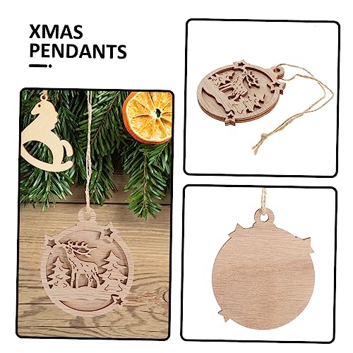 Abaodam Unfinished Wooden Cutouts 30 pcs Double Decorative Wood Chips Christmas Hanging Decorations Toy for Kids Toys for Kids Graffiti Wooden Slices Abaodam