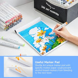 Shuttle Art 240 Colors Alcohol Markers, 239 Colors Dual Tip Art Marker Set Plus Colorless Blender, Micro-tip Pens, White Highlighter Pens, Marker Bag Shuttle Art