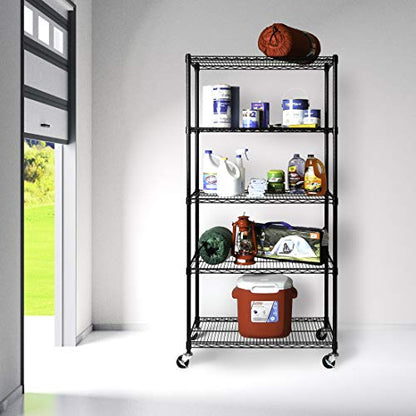 Seville Classics UltraDurable Heavy Duty NSF Solid Steel Wire Rack Storage Unit, Organizer for Garage, Warehouse, Office, Restaurant, Classroom, - WoodArtSupply