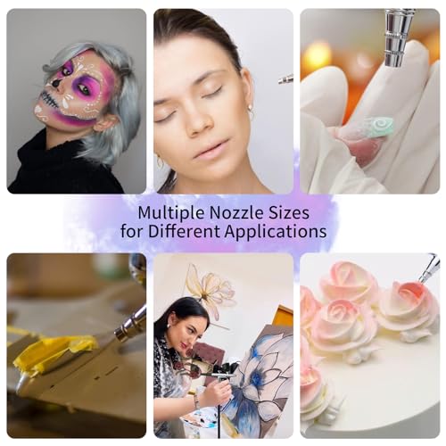 Airbrush Kit Multi-Function 40PSI Airbrush Set with Compressor for Painting Air Brush Set for Cake Decoration Makeup Art Craft Nail Design Airbrush crpen