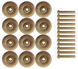 Wood Wheels - 12 Pack with Free Axle Pegs - Made in USA (2" Diameter) Maple Landmark