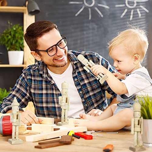 ABOOFAN 6Pcs Christmas Wooden Unfinished Nutcracker Figurines DIY Blank Unpainted Nutcracker Puppet Walnut Soldier Ornament Decoration ABOOFAN