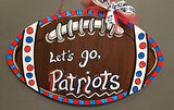 Football Cutout Unfinished Wood Sports Themed Locker Room Door Hanger MDF Shape Canvas Style 1 (6") Diverse Woodworking