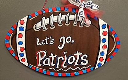 Football Cutout Unfinished Wood Sports Themed Locker Room Door Hanger MDF Shape Canvas Style 1 - WoodArtSupply