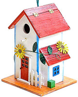 Bo-Toys Hand-Painted Wooden Birdhouse with Flowers Outdoor Garden Decor Bo-Toys