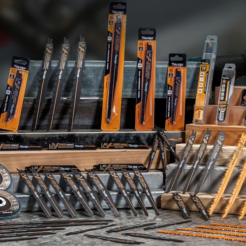 TOLESA Bi-Metal Sawzall Blades Metal Cutting 6 Inch 18 Tpi Reciprocating Saw Blades M42 Teeth with Cobalt for Metal Fine Cutting Perfect for Metal TOLESA