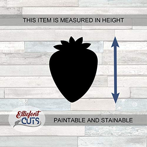 Strawberry Wood Cutouts for crafts, Laser Cut Wood Shapes 5mm thick Baltic Birch Wood, Multiple Sizes Available Elliefont Styles