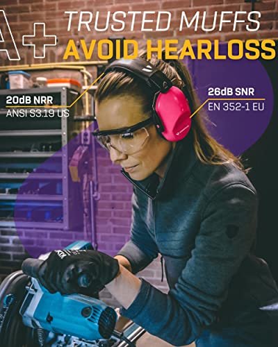 Vanderfields Hearing Protection Headphones 20dB Noise Reduction, Noise Cancelling Ear Muffs for Adults-Passive Ear Protection for Shooting Range, - WoodArtSupply