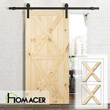 Homacer 5-in-1 Design Solid Natural Pine Wood Barn Door, 30in Wide 84in High, Unfinished and Unassembled, with Pre-drilled Holes for Easy Assemble, HOMACER