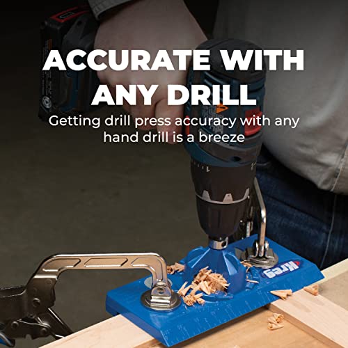 Kreg KHI-Hinge Concealed Hinge Jig - Drill Perfect Holes for Cabinet Hinges & Hardware Installation - Cabinet Door Hinge Tool - Cabinet Hardware Jig KREG