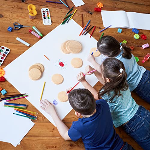 Dorhui 4Pcs 4 Inch Round Wooden Plaque, Unfinished Natural Pine Wood Circle Craft Plaques Wood Base for Craft Projects and DIY Home Decoration Dorhui