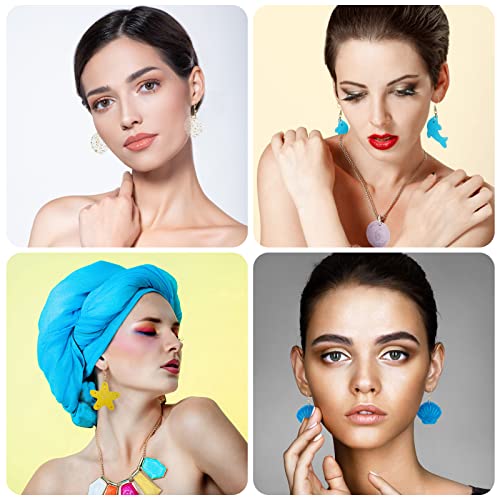 4 Pieces Christmas Resin Jewelry Earring Silicone Molds Women Epoxy Resin Mold for Jewelry Making Supplies DIY Craft Pendant(Mermaid Ocean) Patelai