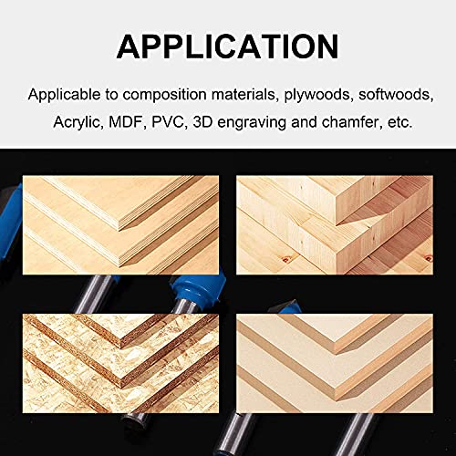 90 Degree V Groove and Round Nose Bit, Newdeli 1/4" Carbide 3D CNC Signmaking Lettering Engraving Router Bit, Woodworking Carving Cutting Tool Newdeli