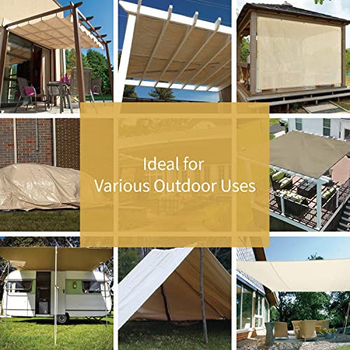 GUARD SHIELD Tarps Heavy Duty Plus+ Waterproof 12x20 Feet Beige/Khaki Multi-Purpose Thick Poly Tarp Cover 12mil GUARD SHIELD