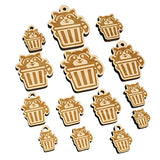 Lively Raccoon in Trash Can Mini Wood Shape Charms Jewelry DIY Craft - 12mm (26pcs) - with Hole Sniggle Sloth