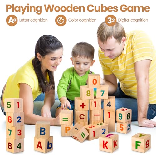 Halloscume 40 Pcs 2 Inch Wooden Blocks Unfinished Wooden Blocks for Crafting Plain Wooden Block for Craft Natural Craft Wood Square Blank Wooden Halloscume