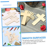 SEWACC 90 Pcs Easter Cross Holy Thursday Decoration Blank Wood Cutouts Unfinished Wood Cross Cutouts Wood Disc Unfinished Cross Cutouts Wood Chips SEWACC