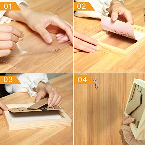 Vumdua 10 Pack Wood Picture Frames for Crafts, Unfinished Wood Photo Frames, Craft Frames Set for Arts Crafts, DIY Painting Projects - for Adults and Vumdua