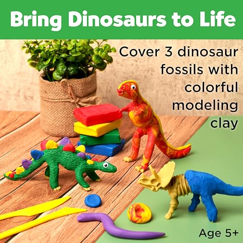 Creativity for Kids Create with Clay Dinosaurs - Build 3 Dinosaur Figures with Modeling Clay, small Creativity for Kids
